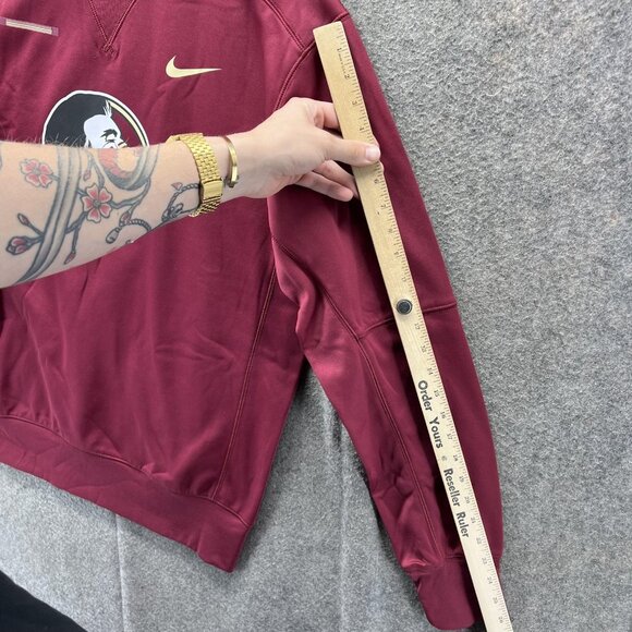 Florida State Seminoles Sweatshirt Mens Large Maroon NCAA Football Nike Dri Fit - Picture 6 of 11